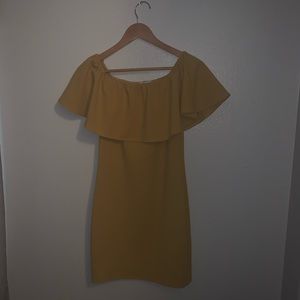 Yellow off the shoulder dress